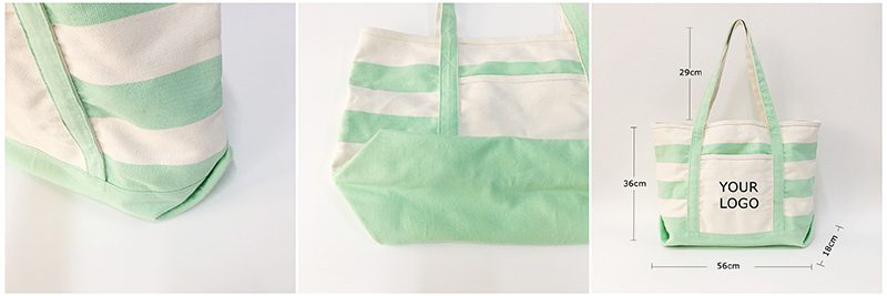 stripe bench tote canvas bag supermarket cotton shoulder handbags 5